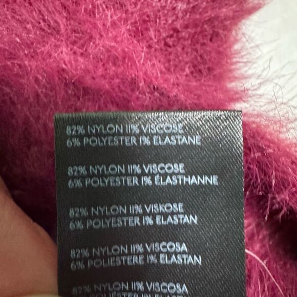 Anthropologie Ember Eyelash Fuzzy Burgundy Sweater Women’s Size XS - Picture 7 of 7